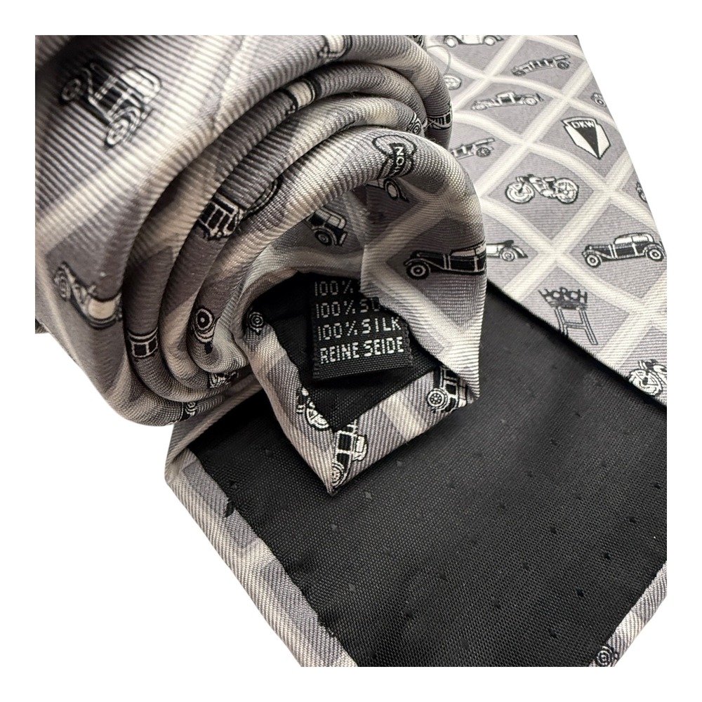 Audi‎ Logo Silk Tie Antique Cars Motorcycles, Silk Men's Gift Novelty - Picture 5 of 11